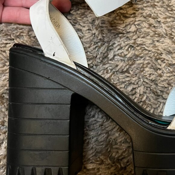 Public Desire Dolls Kill Avenue chunky cleated platform white block heel sandal - Picture 5 of 5